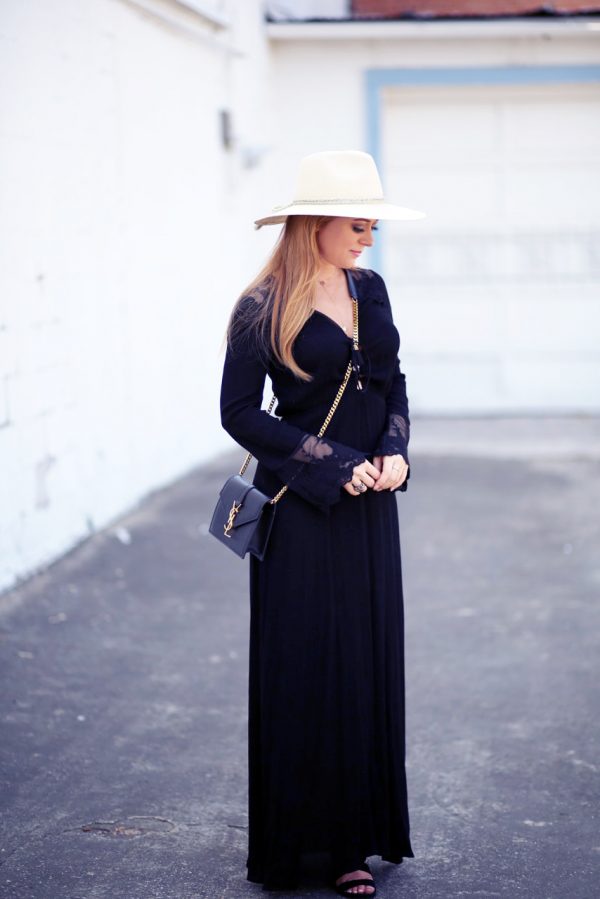 Black Lace Maxi Dress + Lip Colors for Spring